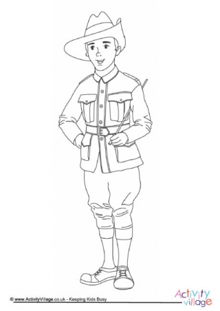 ANZAC Soldier Colouring Page