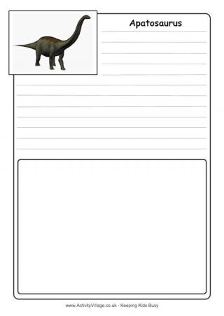 Apatosaurus Notebooking Page
