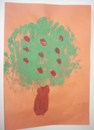 Apple Tree Handprint Painting