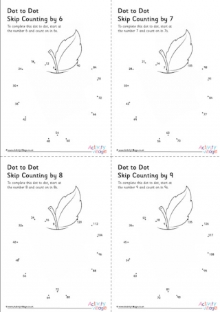 Apple Dot to Dot Skip Counting