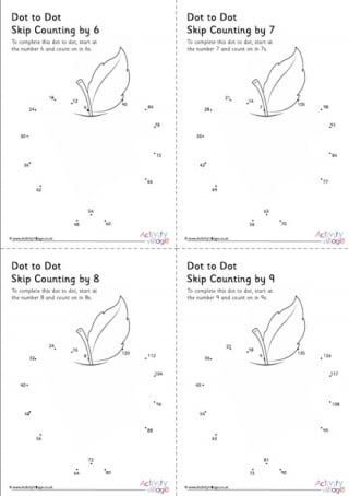 Apple Dot to Dot Skip Counting
