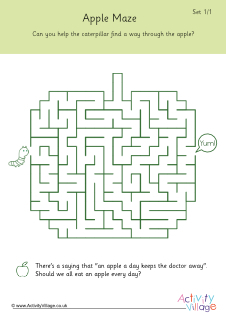 Apple Puzzles and Mazes for Kids