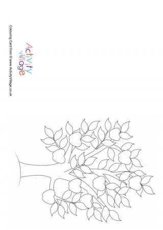 Apple Tree Colouring Card