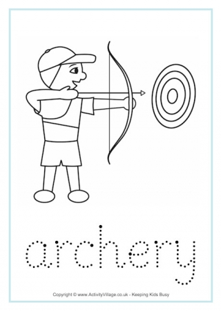 Archery Tracing Worksheet