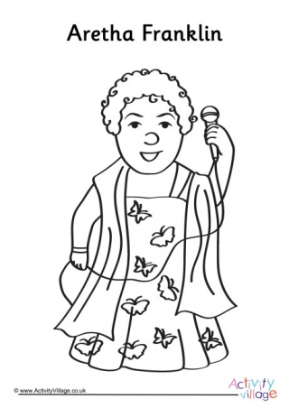 Aretha Franklin Colouring Page