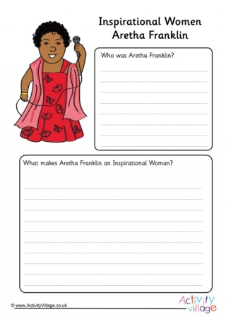 Aretha Franklin Inspirational Women Worksheet
