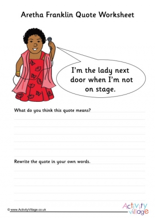 Aretha Franklin Quote Worksheet