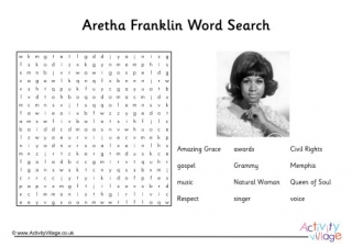 Aretha Franklin Word Search 