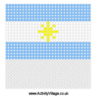Argentina Flag Fuse Bead Pattern