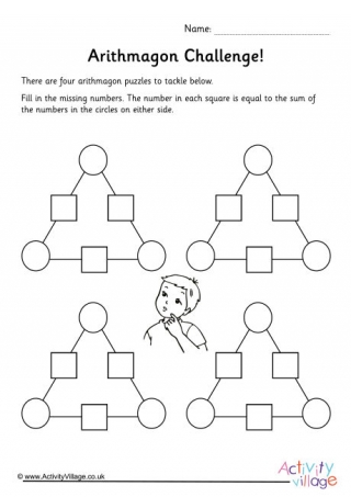 Arithmagons Addition Facts Blank