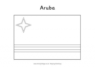 Aruba Flag Colouring Page