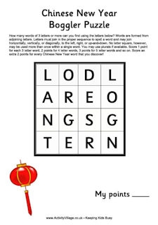 Chinese New Year Puzzles For Kids