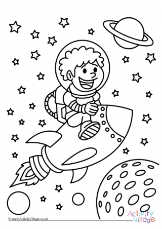 Astronaut Colouring Page 2