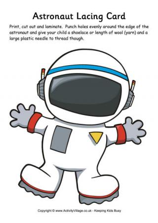 Astronaut Lacing Card