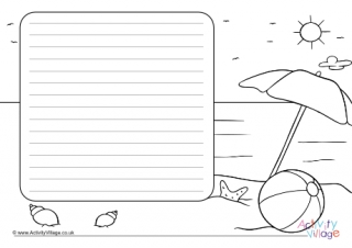 At the beach writing frame