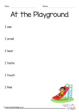 At The Playground Sensory Poem Planning Sheet