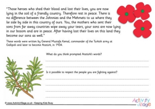 Ataturk Worksheet