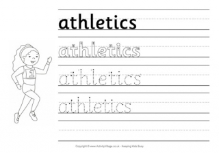 Athletics Handwriting Worksheet