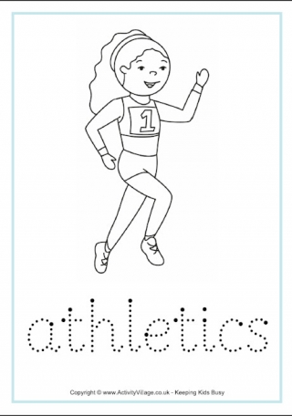 Athletics Tracing Worksheet