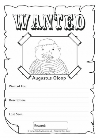Augustus Gloop Wanted Poster
