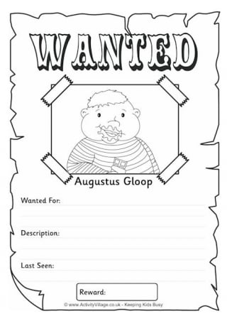 Augustus Gloop Wanted Poster