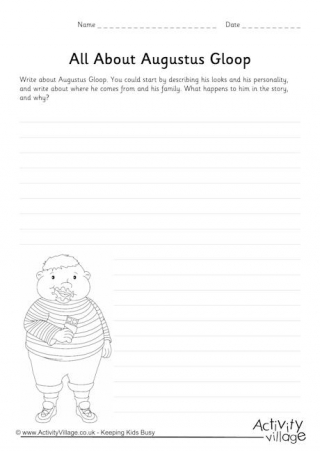 Augustus Gloop Worksheet