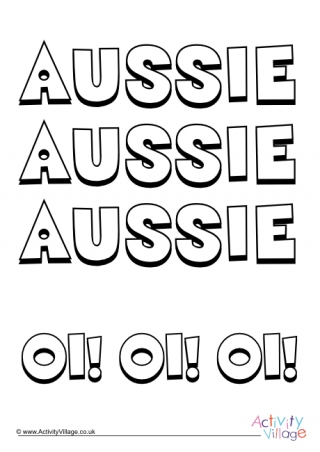 Aussie Aussie Aussie Colouring Page