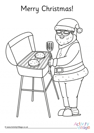 Aussie Santa Colouring Page