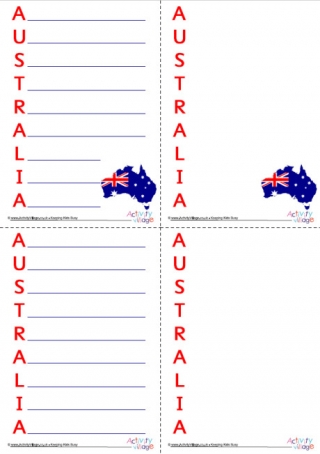Australia Acrostic Poem Printable