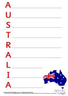 Australia Acrostic Poem Printables