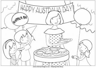 Australia Day Barbecue Colouring Page