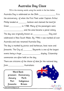 Australia Day Worksheets