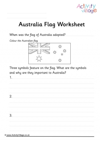 Australia Flag Worksheet