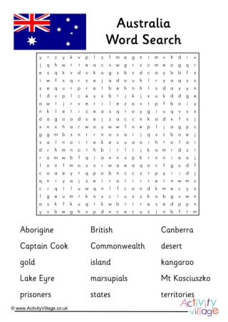 Australia Word Search