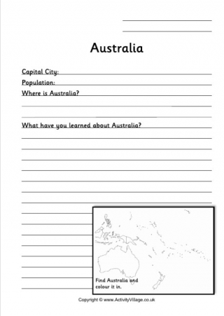 Australia Worksheet