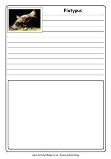 Australian Animal Notebooking Pages