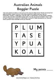 Australian Animal Puzzles