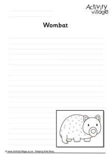 Australian Animal Writing Pages