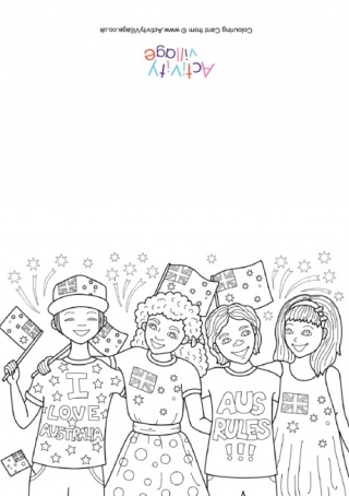 Australian Kids Colouring Card
