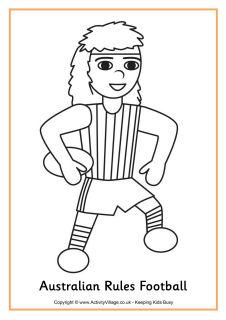 Australian Rules Football Colouring Page