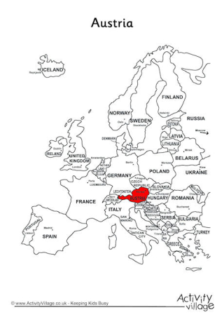 Austria On Map Of Europe