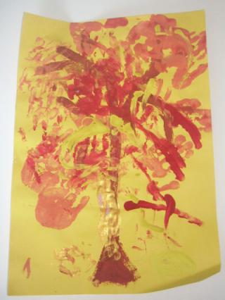 Autumn Tree Handprint Painting