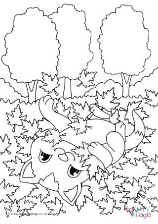 Autumn Cat Colouring Page 11