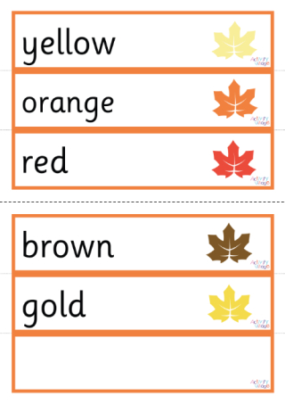 Autumn Colour Words Cards