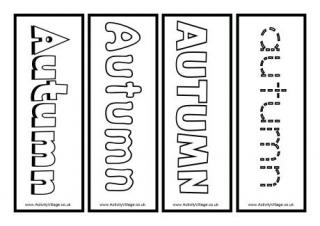 Autumn Colouring Bookmarks