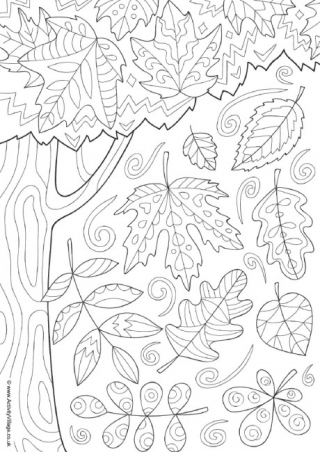 Autumn Doodle Colouring Page
