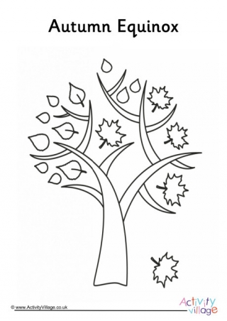 Autumn Equinox Colouring Page