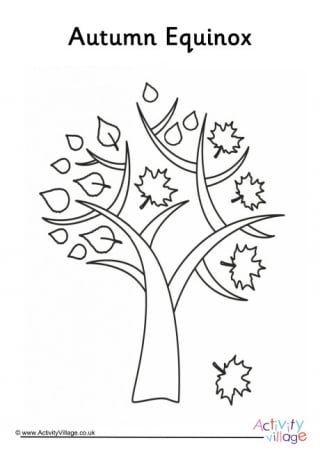 Autumn Equinox Colouring Page