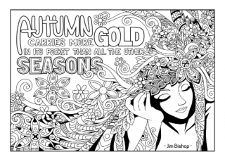 Autumn Gold Colouring Page