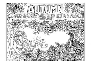 Autumn Is A Second Spring Colouring Page